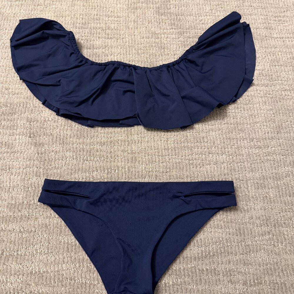 L*Space Swimwear 'Hey Girl' Bandeau Bikini Set in Midnight Blue